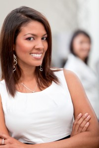 Beautiful business woman smiling at the office