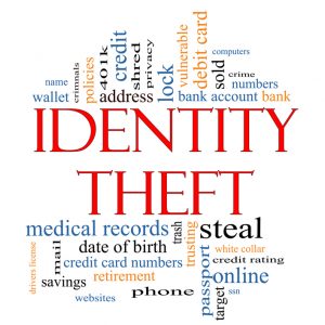 Identity Theft Word Cloud Concept with great terms such as privacy, bank, account, numbers, credit cards and more.